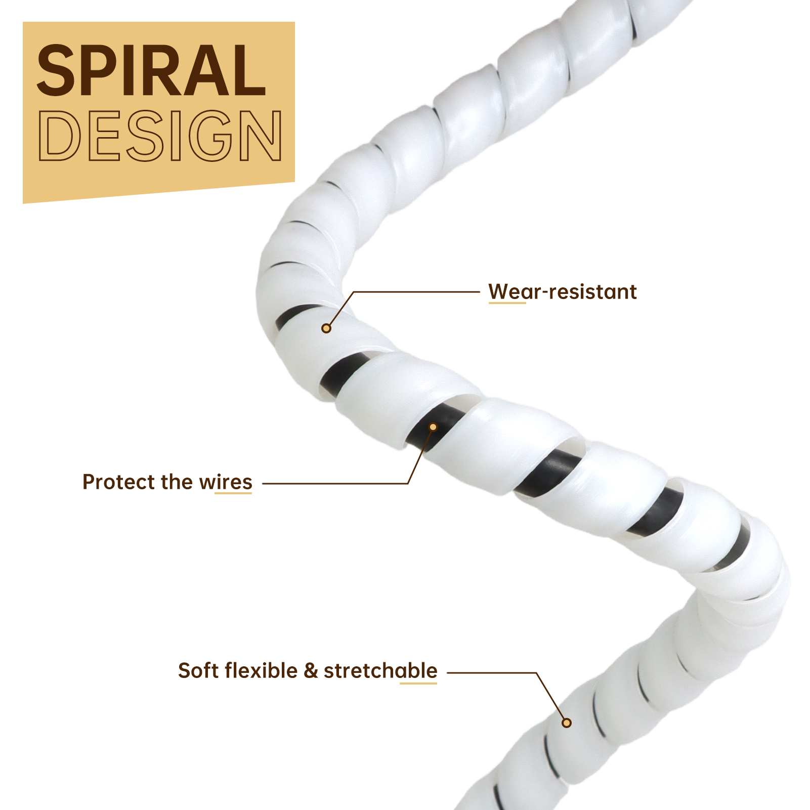 2/5/10M Spiral Cable Sleeve 8/ - огляд і ціна Cable Lock Flexible